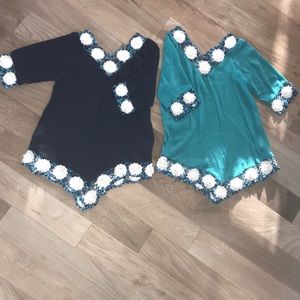 Two women’s paradise USA floral beach cover ups